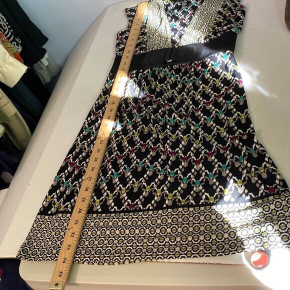 Style & Co Petite Multicolored Sleeveless Dress with Faux Belt Size PP - Picture 10 of 11